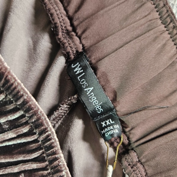 $365 NEW Johnny Was Velvet‎ Wide Leg Pant XXL Butterfly Embroidered Brown - Picture 10 of 16
